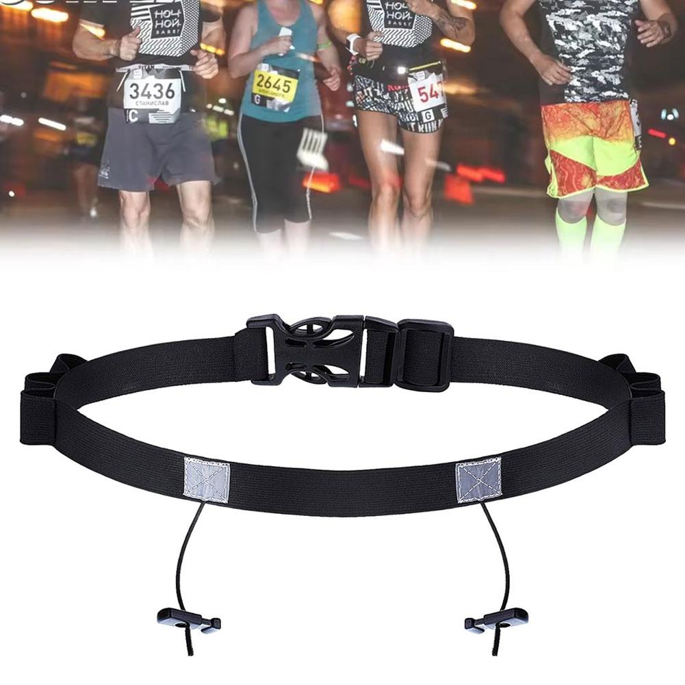 Marathon Number Belt Marathon Competition Energy Glue Waist Running Reflective Outdoor Triathlon Belt Race Fixed Belt Runni K8X0