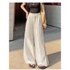 Женские летние широкие брюки с разрезами, с высокой посадкой, тонкие, быстросохнущие, повседневные костюмные брюки