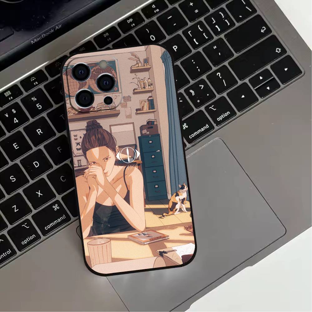 MUSIC Y-YorushikaS ART Phone Case For iPhone 17,16,15,14,13,12,11 Plus,Pro Max,XS,Soft Silicone Black Cover