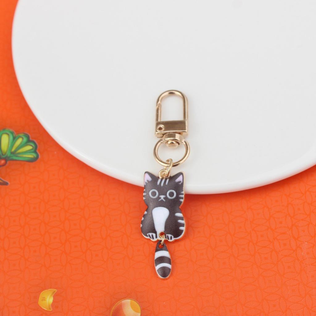 Stylish Alloy Cat Keychain With Durable Metal Pendant Printed Cat Keychain For Backpack Zipper Or Gift Giving