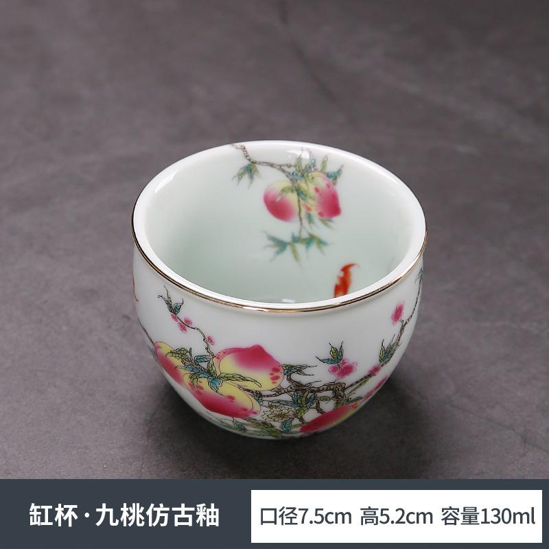 Чайная чашка Jiutao Wufu, античная Цзиндэ, сине-белая подглазурная чашка, чашка для красного чая, чашка для пресса, большая мастер-чашка, одинарная чашка