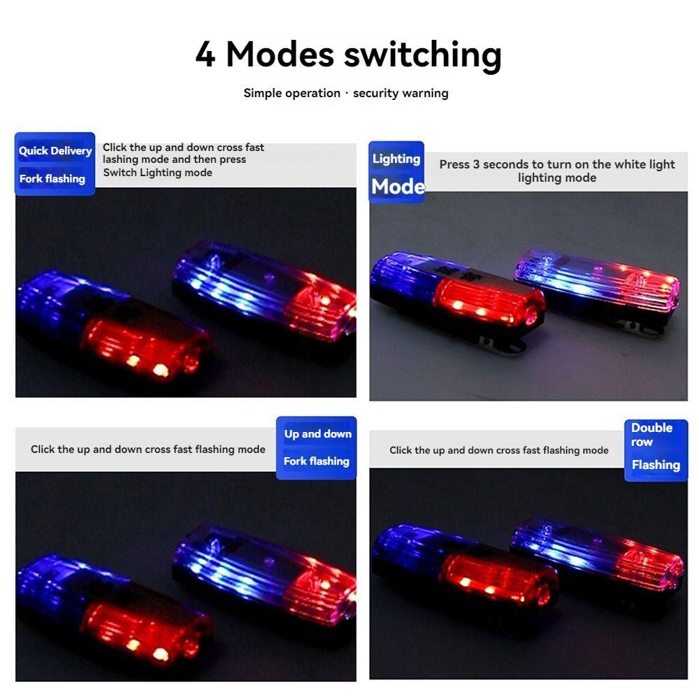 Flashing Police Shoulder Clip Light Safety Patrol LED Shoulder Warning Lamp Bike Tail Lamp  Doorman