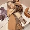 Simple and Versatile Plaid Wool Scarf for Women Couple Narrow Version Long Men's Scarf