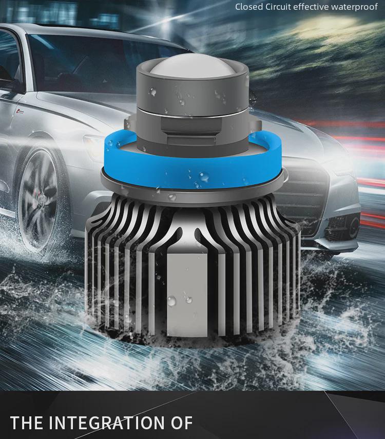 Двухцветные автомобильные светодиодные противотуманные фары с линзой, H7/9005/9006/H11, простая установка