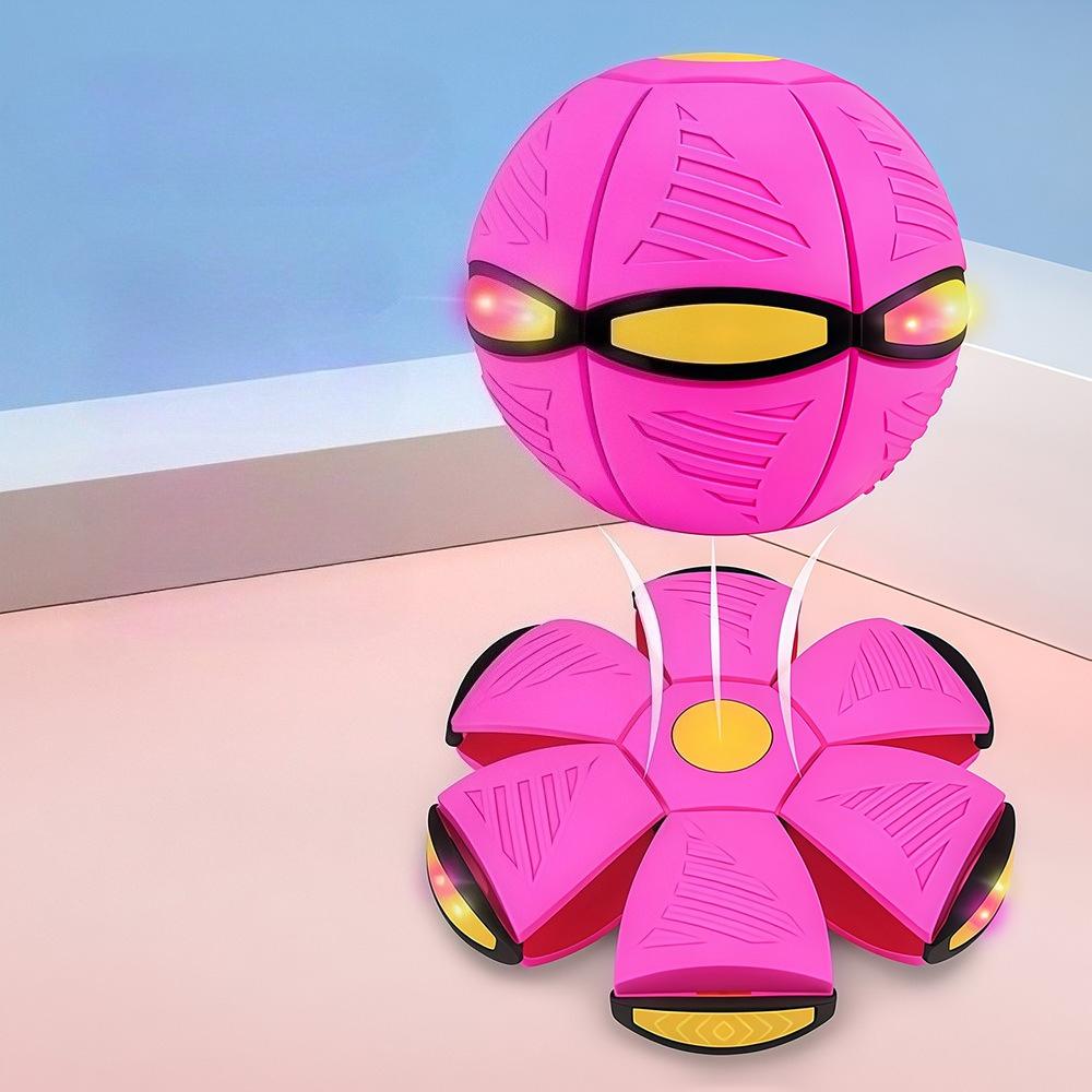 Нетоксичная светящаяся волшебная тарелка НЛО-шар Сквиши Трансформирующийся прыгающий мячик Игрушка с 6 огнями Интерактивная для родителей и детей Подарок для детей