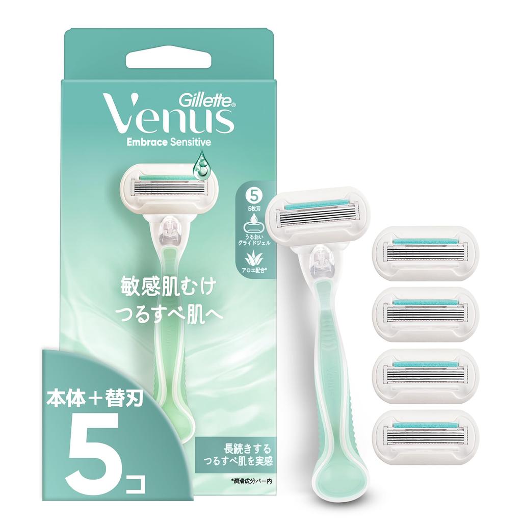 Gillette Venus VENUS Razor for for Sensitive for Smooth Body and Replacement 5 Embrace Sensitive Women, Skin, Skin, Blades, Pieces,