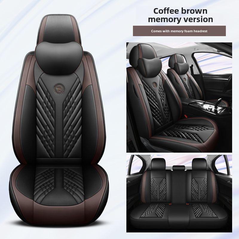 Стильные универсальные подушки для автомобильных сидений в черном и белом цвете, роскошные кожаные чехлы на все времена года