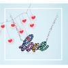 Разноцветный драгоценный камень LOVE Alphabet, стерлинговое серебро, колье, массивное ожерелье, женское серебро 925, ювелирные изделия