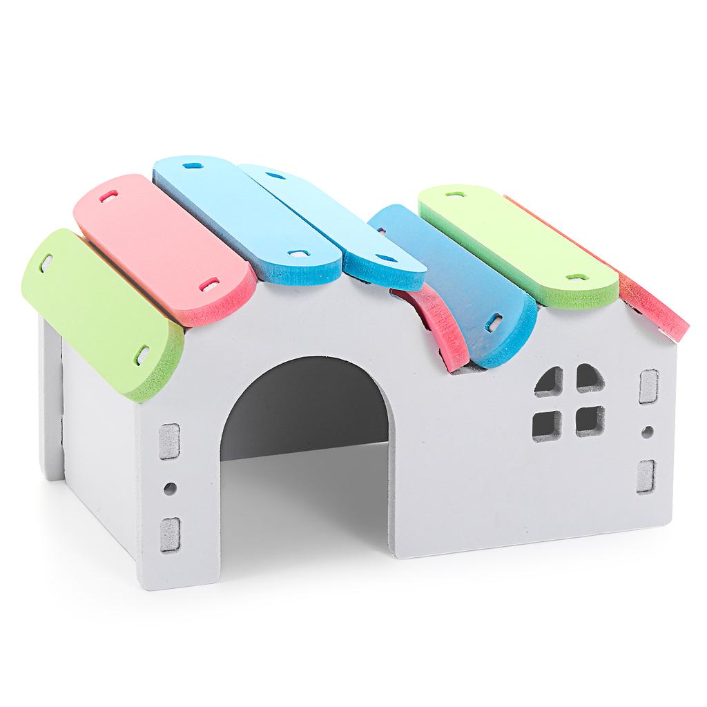 Мост Игрушки для жевания зубов питомца Уход за зубами Радужные игрушки для хомяка Деревянные жевательные шарики из травы Дом для хомяка