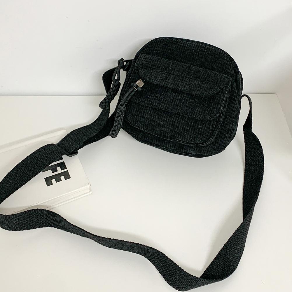 Women Corduroy Crossbody Bag Casual Multi Layer Shoulder Bag Versatile Messenger Bag Satchel Hobo Bag Travel Holiday Purse