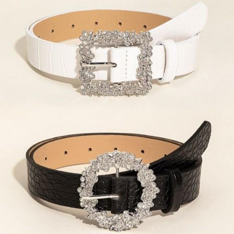 Элегантный женский модный ремень для платья с пряжкой из белого золота, инкрустированной стразами, для стильных нарядов