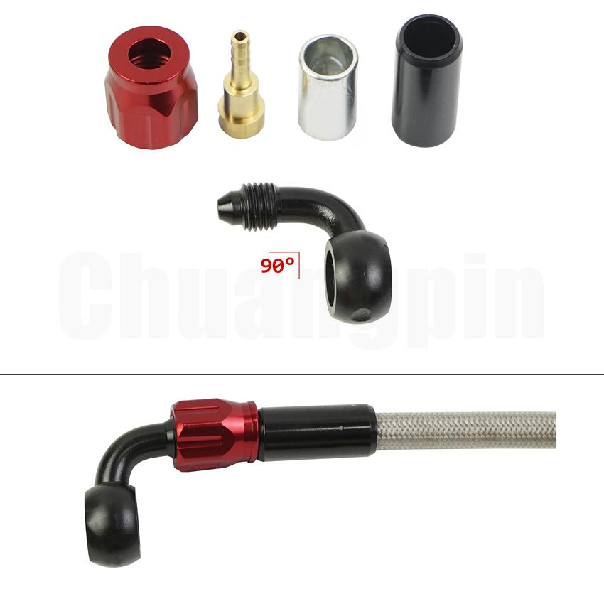 Тормозной фитинг-банджо, алюминиевый мотогидравлический усиленный тормозной масляный шланг сцепления AN3 для мотоцикла, квадроцикла, мотоцикла, багги