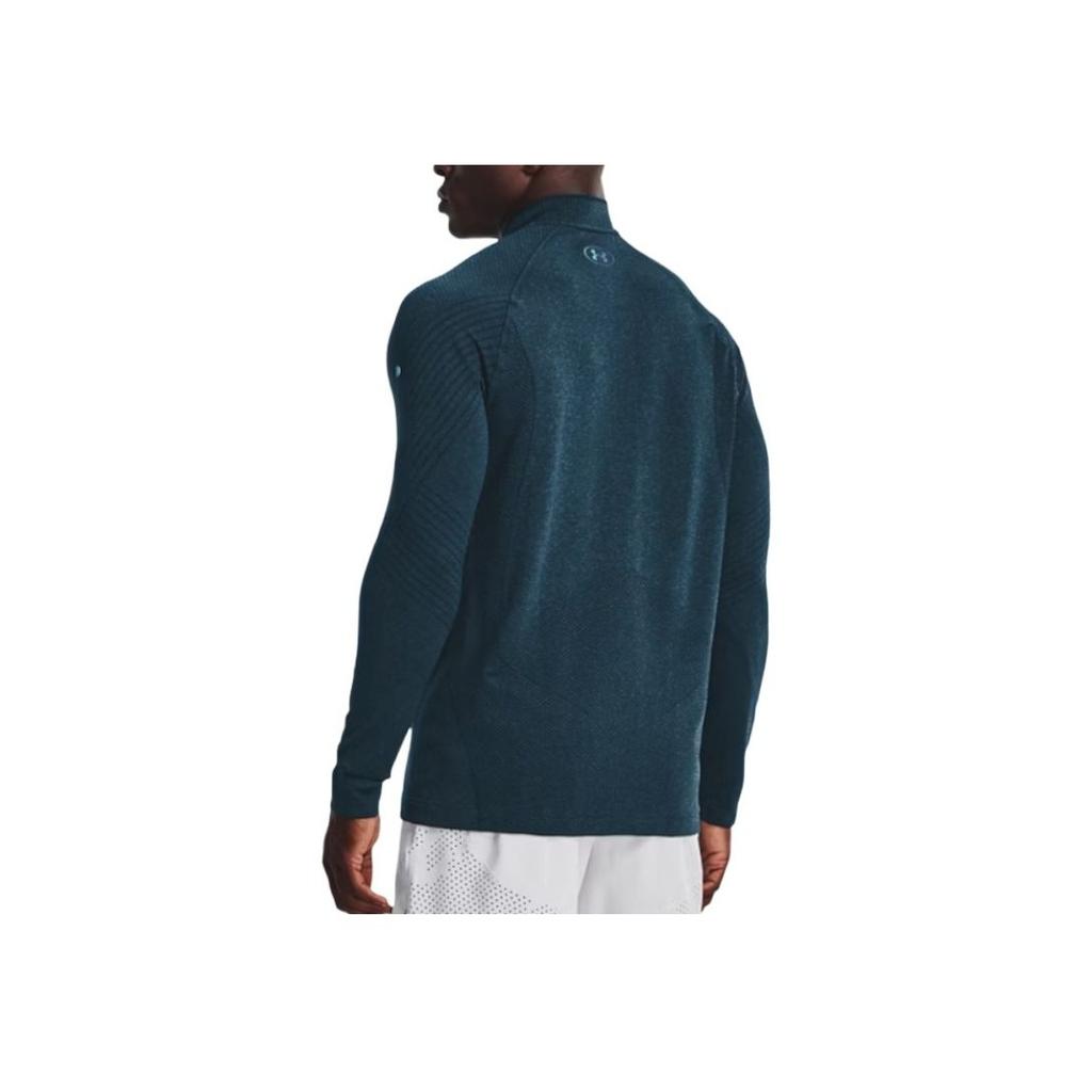 Under Armour Повседневная спортивная футболка с длинным рукавом с логотипом для мужчин, цвет зеленый 1356607-413