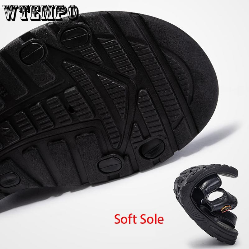 WTEMPO Летние мужские сандалии на толстой подошве, шлепанцы с мягкой подошвой, домашние нескользящие тапочки, модные уличные шлепанцы, пляжная обувь