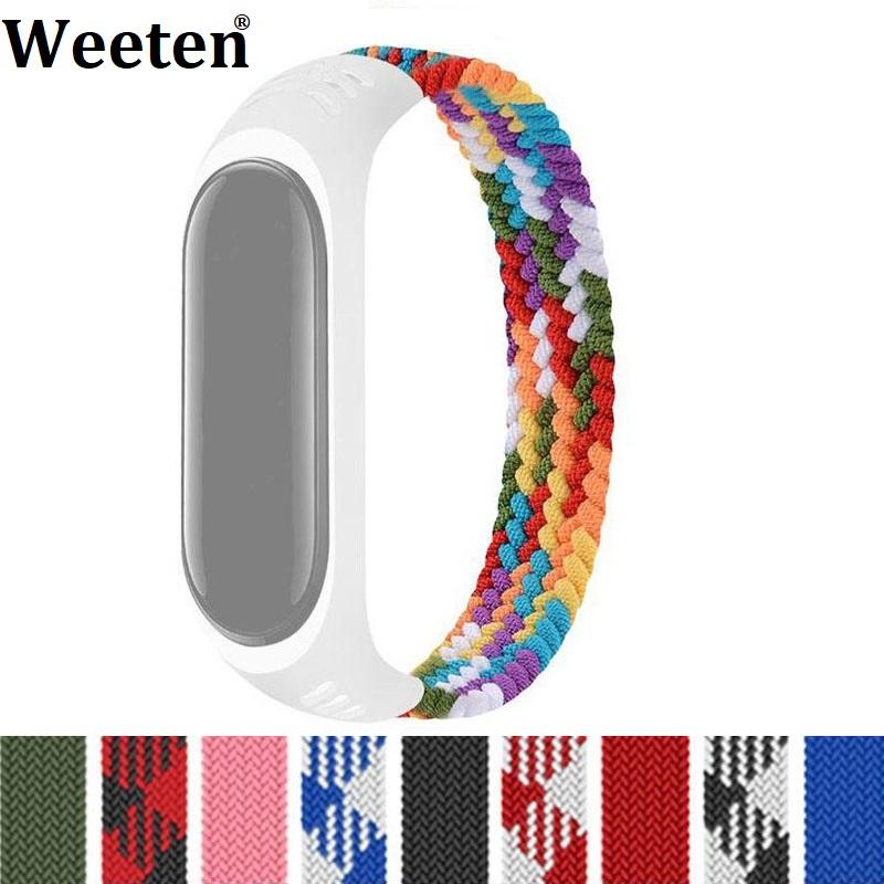 Тканый цветной силиконовый ремешок для браслета Mi Band 7 6 5 4, сменный ремешок для Mi Band 3