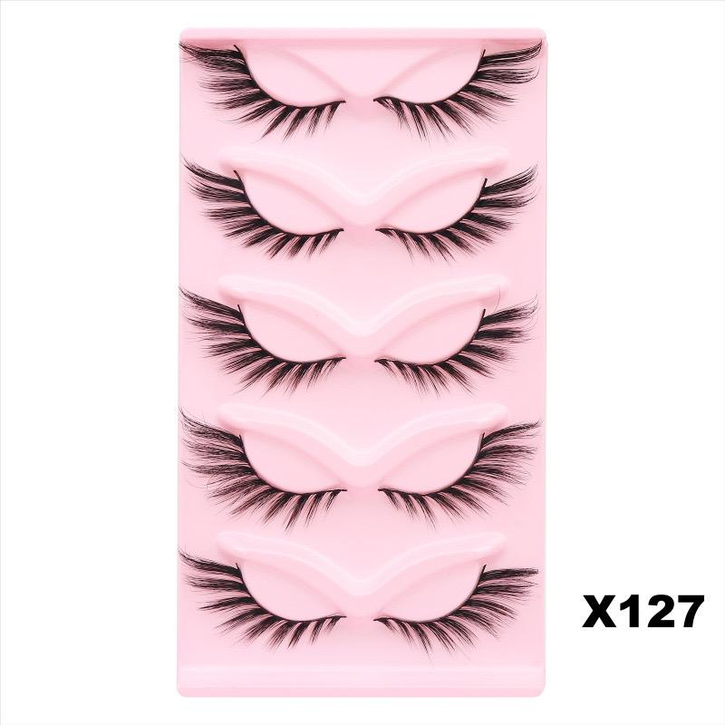 Fox Eye Effect 3D Full Strip Eyelashes Winged Short Lashes with Natural Cat Eye Makeup Bulk Vendor