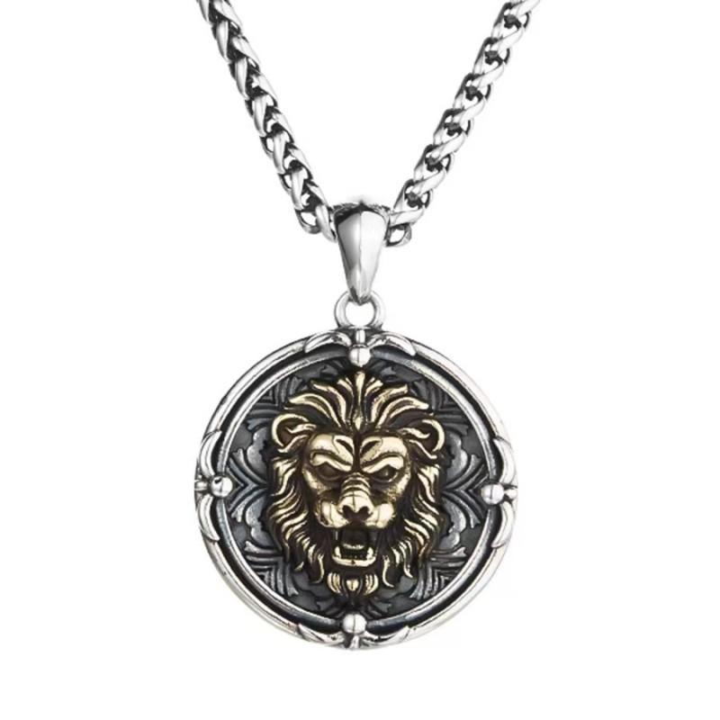 Mighty Lion King Avatar Pendant Cool European and American Hip Hop Animal Round Pendant for Men