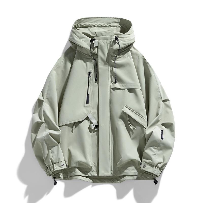 Spring and Autumn Men and Women's Same Model Neutral Functional Pocket Hooded Waterproof Shock Clothes Couple Trendy Casual Jacket Male