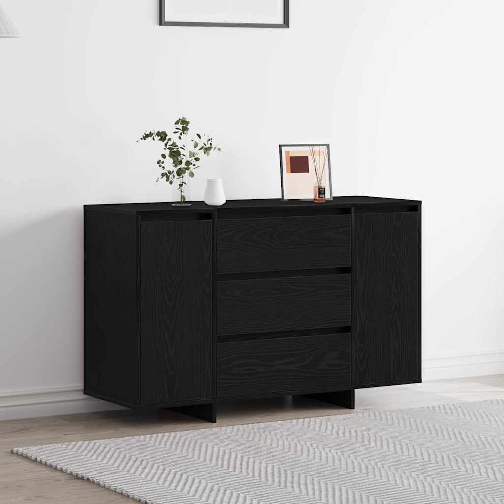 Sideboard Black Oak Effect 120 x 41 x 75 cm Wood Based Material