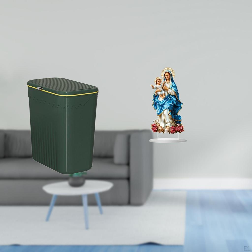 Компактная кухонная корзина для мусора для туалета, рукоделия, с 2D акриловым настольным декором, уникальная для DIY