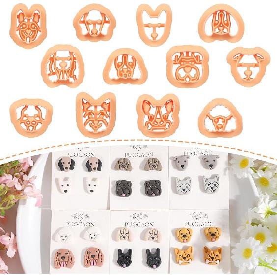 Набор из 9 шт. выемок для полимерной глины Puocaon 'Бабочка' и 'Гриб' в стиле Cottage Core - для сережек из полимерной глины, Сказочная моль в деревенском стиле