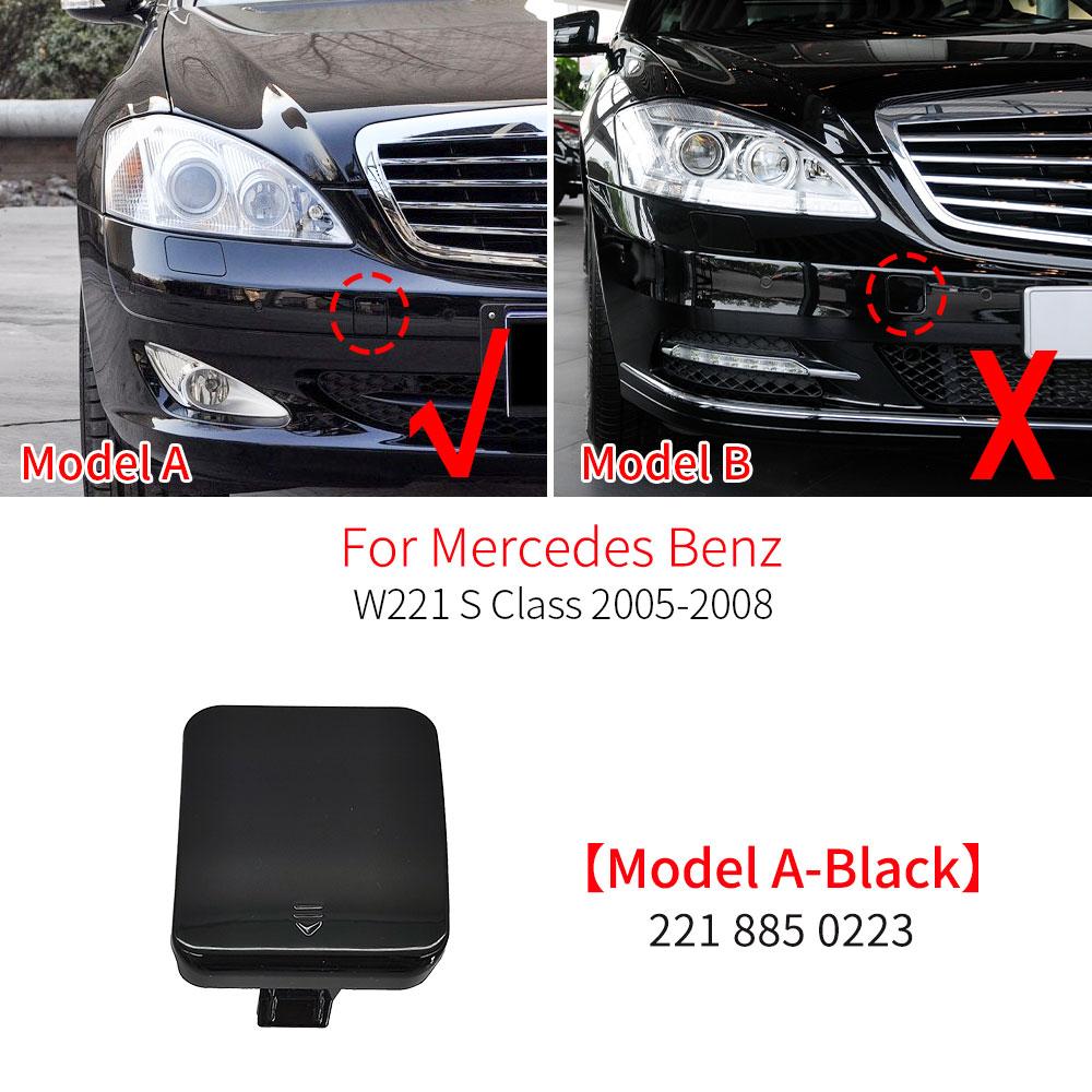 Car Front Bumper Tow Hook Cover Cap Accessory Black For Mercedes Benz S Class W221 2005-2013 S300 S320 S350 S400 S500 S600