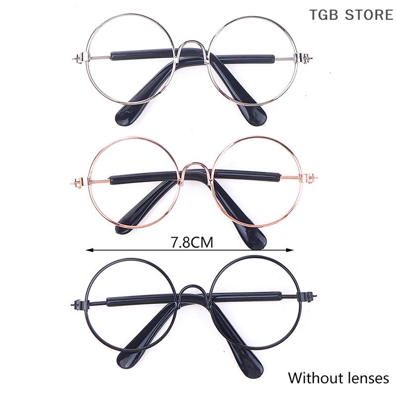 1Pcs Round Frame Lensless Eyewear 20cm Doll Glasses Miniature Eyeglasses Toy Doll Dressing Accessories