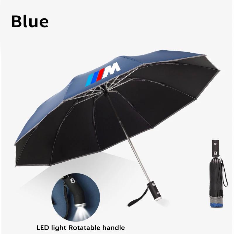 LKCW9 For BMW M Power M3 X1 X3 X5 E36 E39 E46 E60 E90 F10 F20 F30 G20 G30 Car Led Light Automatic Folding Windproof Sunshade Umbrella