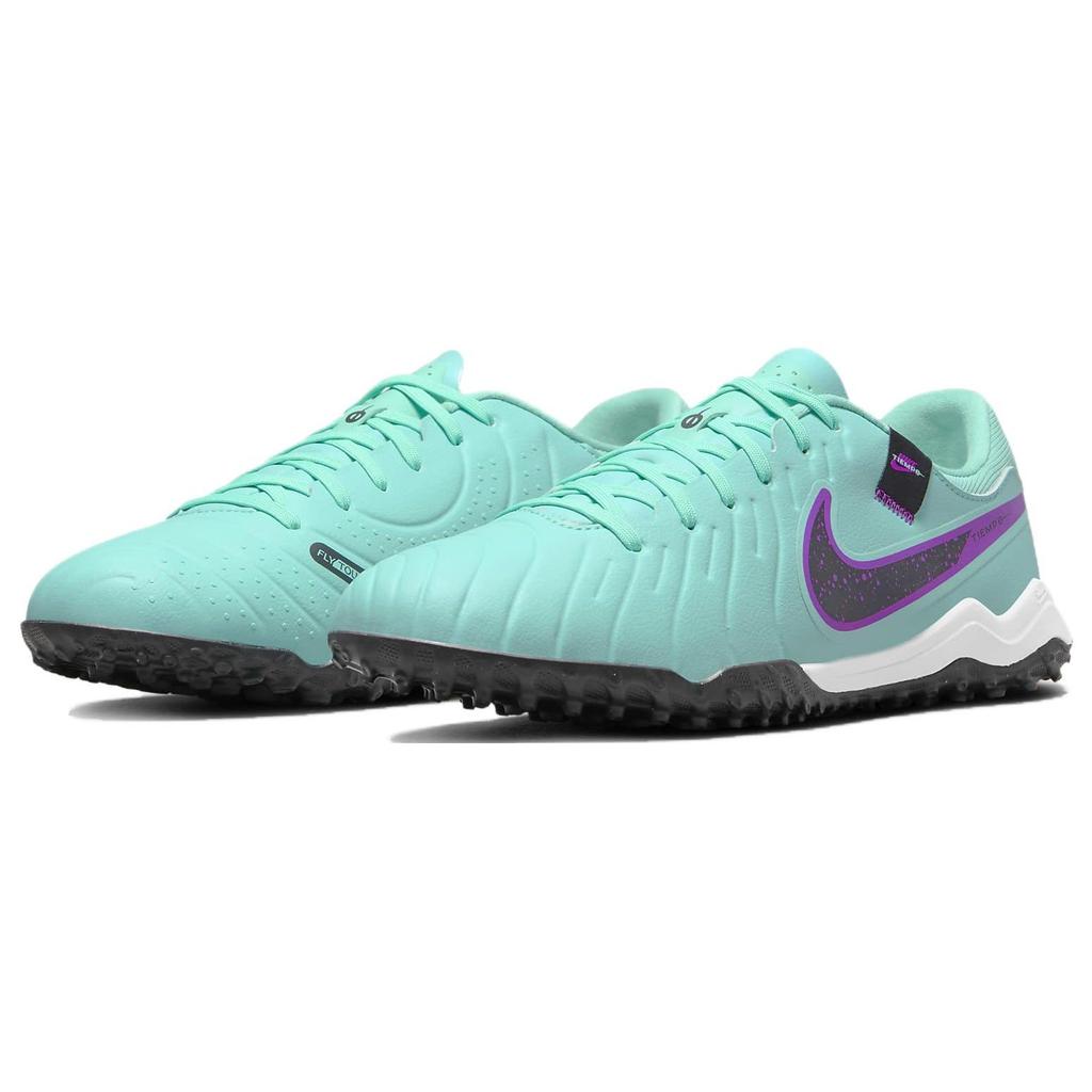 Nike Футбольные бутсы Tiempo Legend 10 на шнуровке TF для искусственного покрытия, натуральная кожа, унисекс, зеленый, фиолетовый DV4342-300