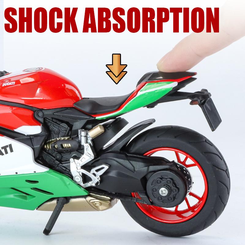 1/12 Ducati 1199 Panigale Собранная версия Модель мотоцикла Игрушечная коллекция транспортных средств Амортизатор Внедорожный автомобиль Игрушка