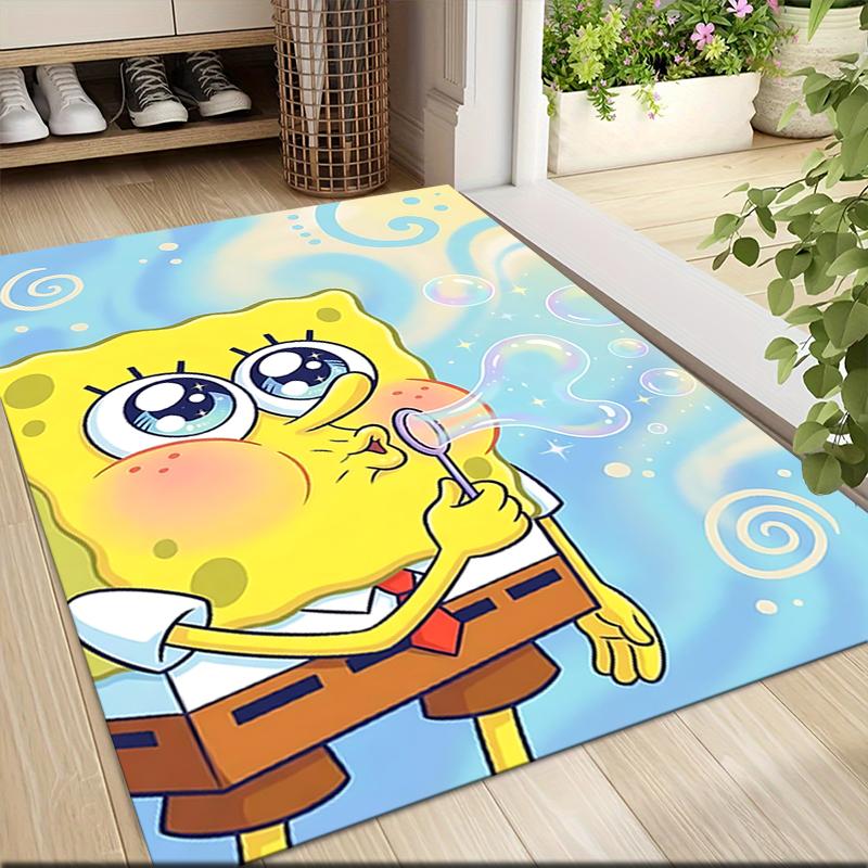 Spongebob Bubbles Carpet Rug Soft Washable Antislip Home Living Room Sofa Mats Personalized Christmas Rug