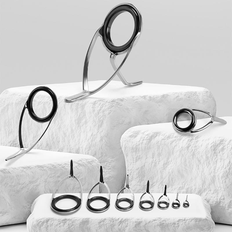 9 шт. Кольца из нержавеющей стали с керамическими вставками, наконечник удилища, кольца-направляющие для удилища, одинарные/двойные лапки, кольца-направляющие для удилища, долговечные