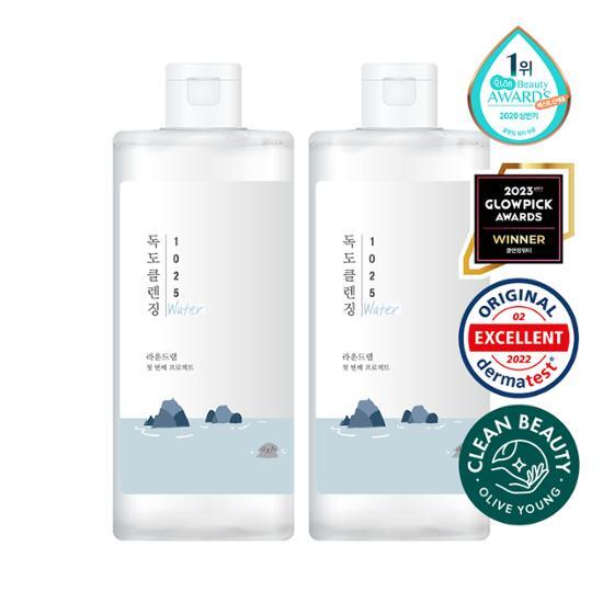 Round Lab 1025 Dokdo Очищающая вода 1+1 Специальный (400мл+400мл)