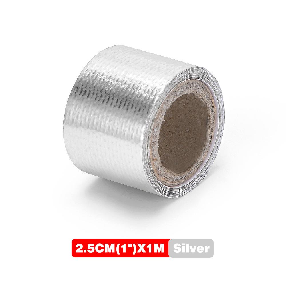 A Gold 2'' Thermal Exhaust Tape Air Intake Heat Insulation Shield Wrap Reflective Heat Barrier Self Adhesive Engine 2 Inch 5/10M