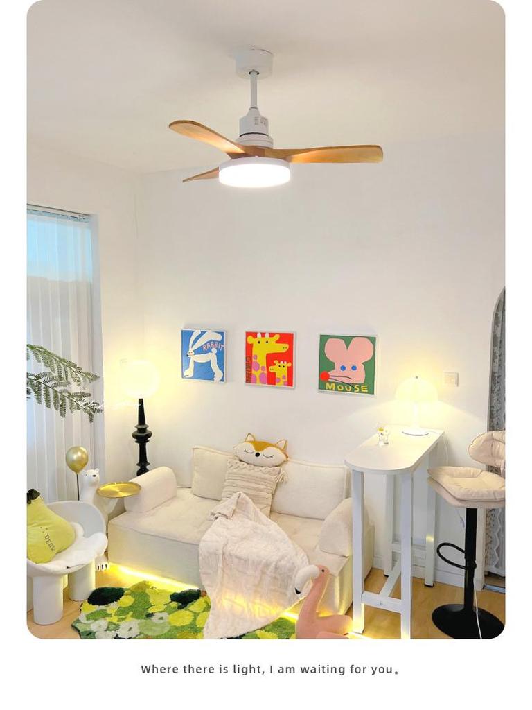 Французский потолочный вентилятор из массива дерева в стиле середины века для дома и ресторана