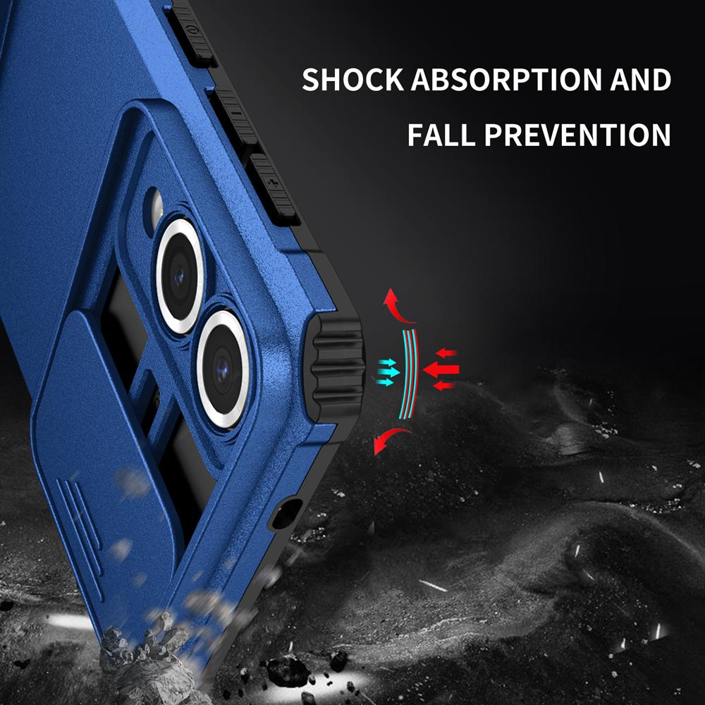 KEYSION Противоударный защитный чехол для Samsung S25 Edge 5G Slide Camera Lens Protection Live Stand Phone Cover для Galaxy S25 Edge 5G