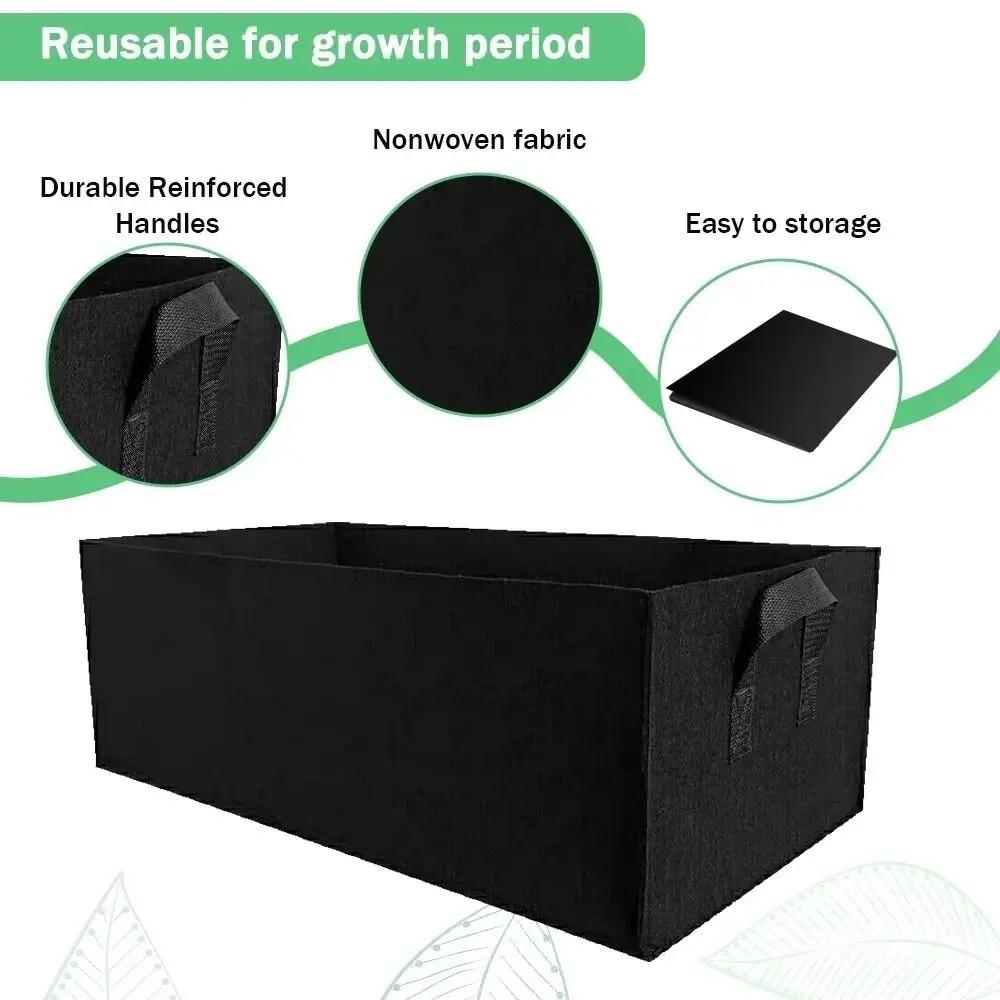 Garden Square Felt Growing Bucket Plant Growth Bag Multi-Functional Vegetable Plant Non-Woven Felt Growing Bag