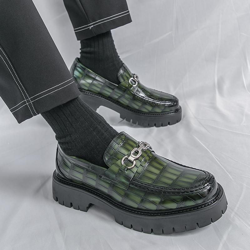 Fashion Fashionable and Trendy Men's Leather Loafers Thick Soled Non Slip Comfortable Walking Shoes Branded Urban Business Leather Shoes