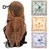 Headscarf Square Scarf with Lace Embroidery Rose Elements Soft Fabric Lace Head Wrap Clothing Accent