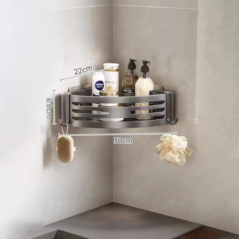 Алюминиевая полка для ванной комнаты, угловые стойки для штатива, дренажная стойка, держатель для полотенец, настенное крепление, полка для бутылки шампуня, органайзер для хранения, крючок