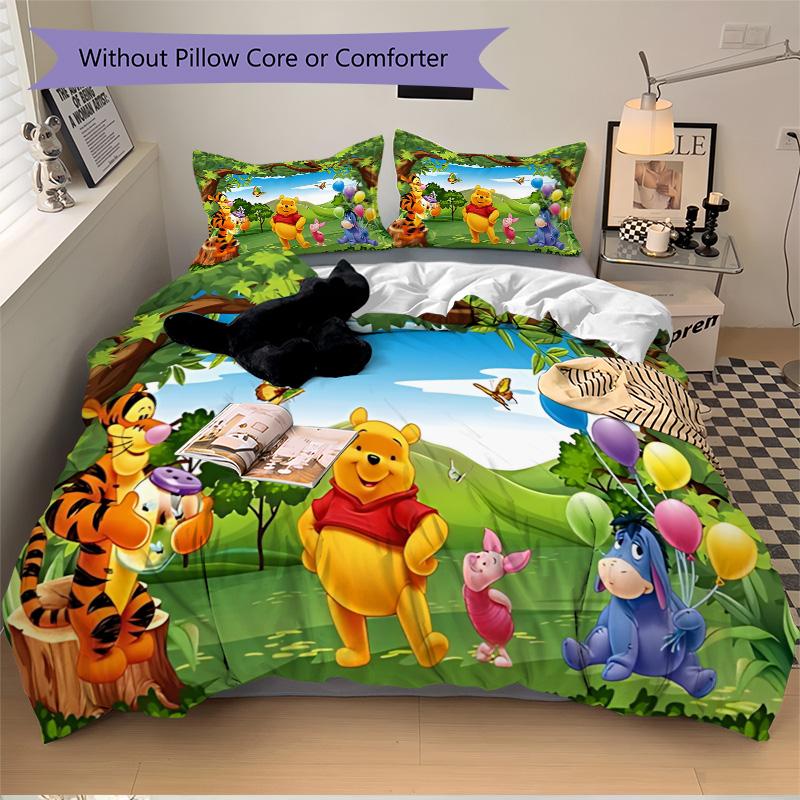Winnie Pooh'S Forest Adventure Print 3Pcs Bedding Setduvet Cover With 2 Bedropillowcase Home Birthday Gift