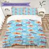 Anpanman Printed Cute Children's Duvet Cover Set, Three-Piece Set(1*Duvet Cover + 2*Pillowcase, Without Core),