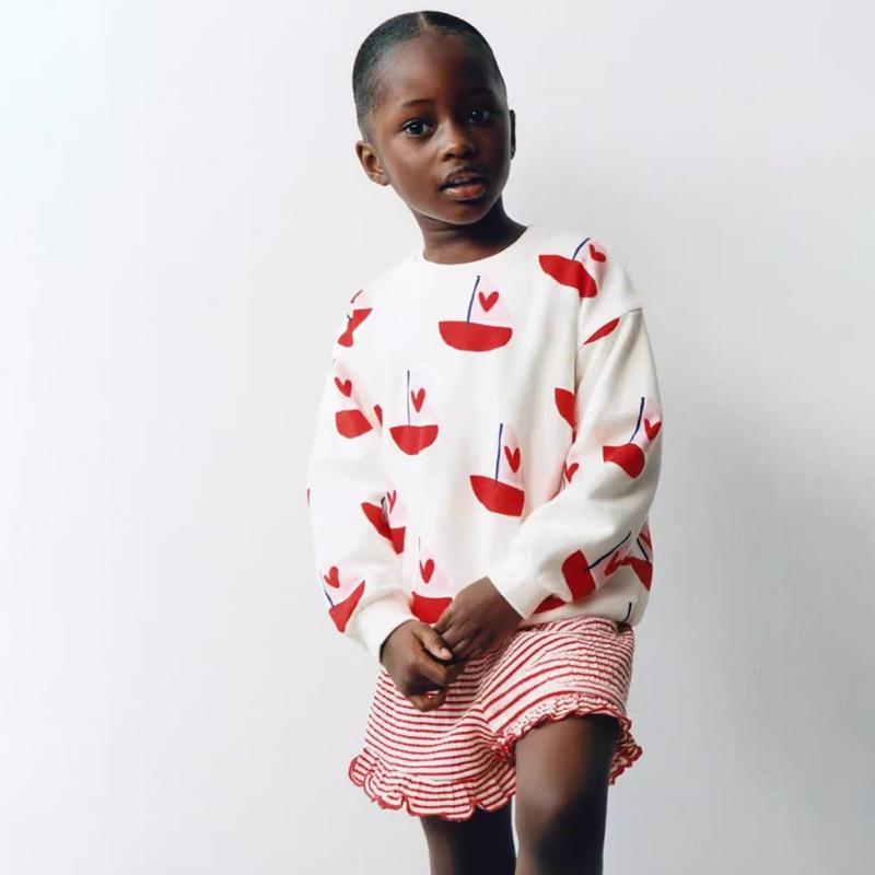 Одежда для девочек, осенняя детская толстовка с цветочным принтом и бантом, топы с длинными рукавами, свободные модные зимние детские толстовки с капюшоном и круглым вырезом