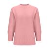 Women's Fashion Casual Solid Color Round Neck Long Sleeve Sweater Top