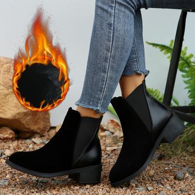 Модные женские осенне-зимние ботильоны удобные теплые короткие ботинки на низком каблуке женские модные леопардовые лоскутные ботильоны без застежек Botas De Mujer