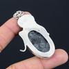 Daughters Day Sale 925 Sterling Silver Black Fossil Coral Stone Mother Pendant