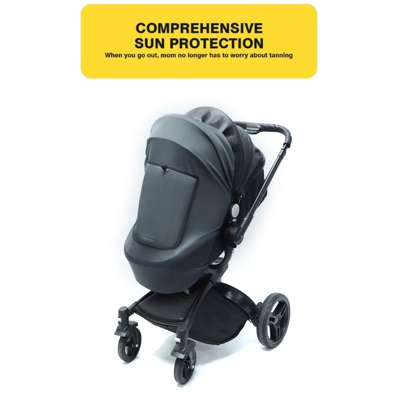 Чехол для защиты от солнца для детской коляски UPF50+ UV Чехол-солнцезащитный козырек для коляски Эластичный тянущийся Солнцезащитный зонт для прогулочной коляски Дождевик