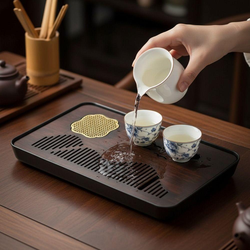 Rectangular Tea Serving Plate Japanese Style Water Storage Tea Tray Tea Platform  Tea Room