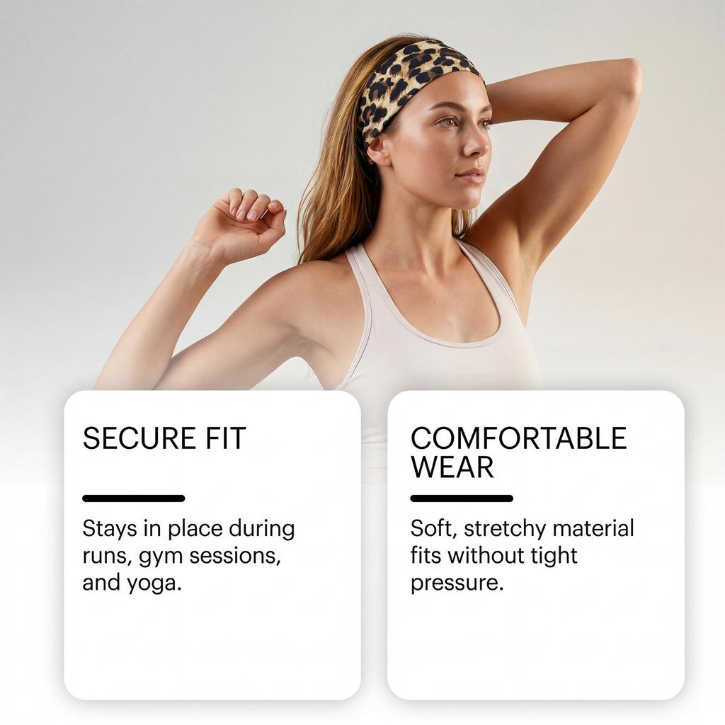 Highly elastic sports headband, soft, breathable, elastic texture, non-slip, sweat-absorbent, secure hair-tying headband for sports and running