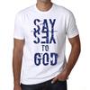 Men’s Vintage Tee Shirt Graphic T Shirt Say Yes To GOD White